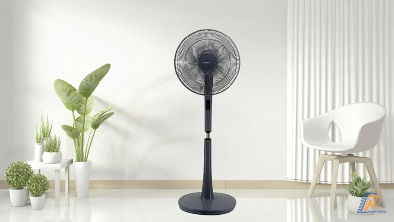 Quạt Hitachi Nhật tạo gió êm dễ chịu khi dùng trong phòng ngủ.