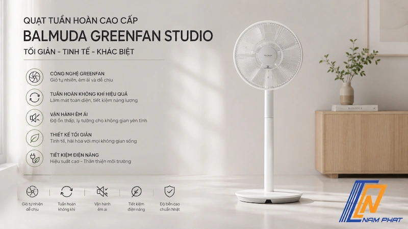Quạt tuần hoàn cao cấp Balmuda GreenFan Studio tối giản