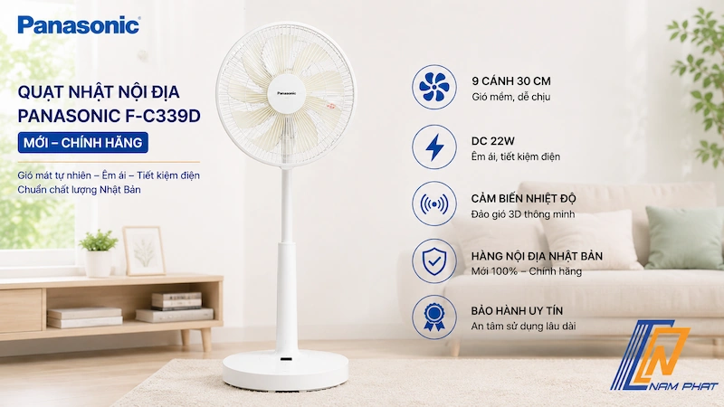Quạt Nhật nội địa Panasonic F-C339D mới chính hãng