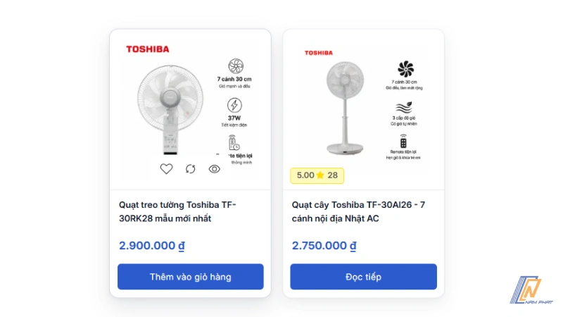 So sánh Toshiba TF-30RK28 treo tường và Toshiba TF-30AI26 quạt cây.