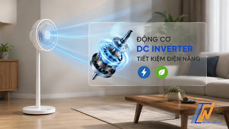 Động cơ DC Inverter tiết kiệm điện năng của các dòng quạt nội địa Nhật