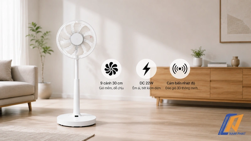Sử dụng kết hợp quạt trần nội địa Nhật với điều hòa nhiệt độ để tiết kiệm điện