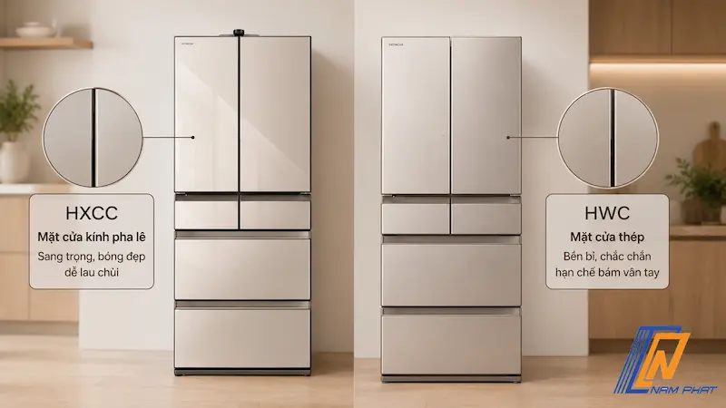 Sự khác biệt giữa mặt cửa kính pha lê dòng HXCC và mặt cửa thép dòng HWC