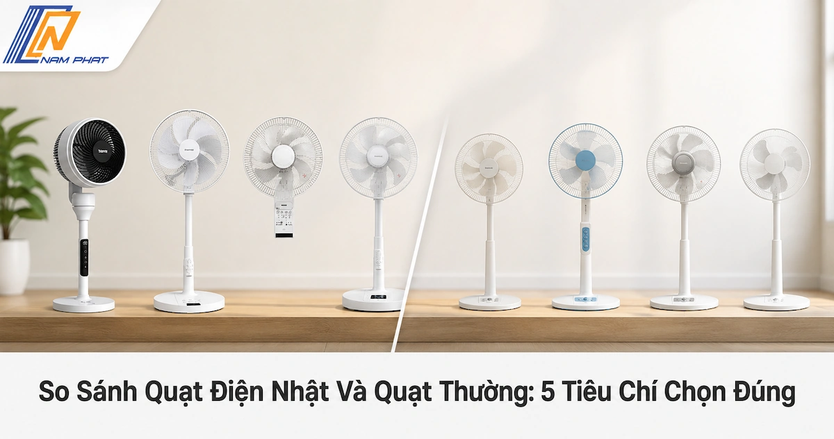 Showroom Hàng Nhật Nam Phát trưng bày các dòng quạt điện Nhật nội địa và quạt thường