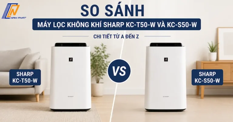 So sánh máy lọc không khí Sharp KC-T50-W và KC-S50-W chi tiết