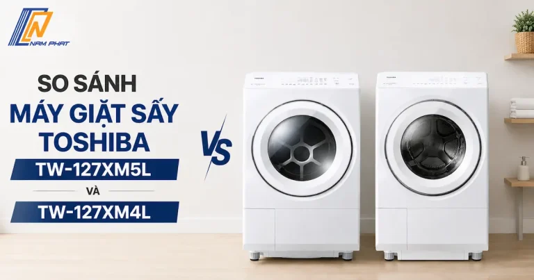 So sánh máy giặt sấy Toshiba TW-127XM5L thế hệ mới và TW-127XM4L cũ
