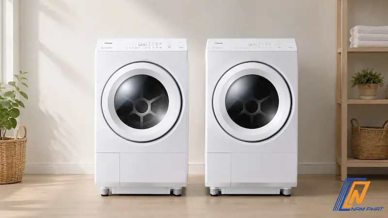 Showroom Hàng Nhật Nam Phát trưng bày 2 dòng máy giặt sấy Toshiba Nhật