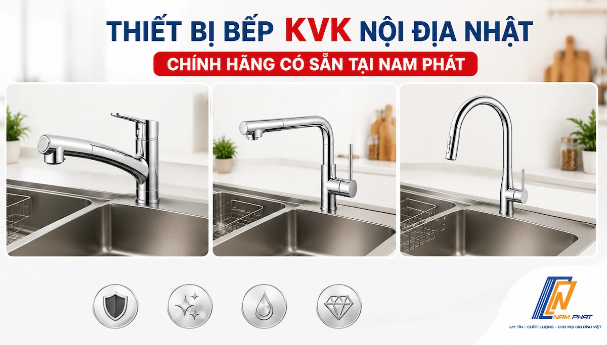 Các dòng vòi rửa bát KVK nội địa Nhật chính hãng tại Nam Phát.