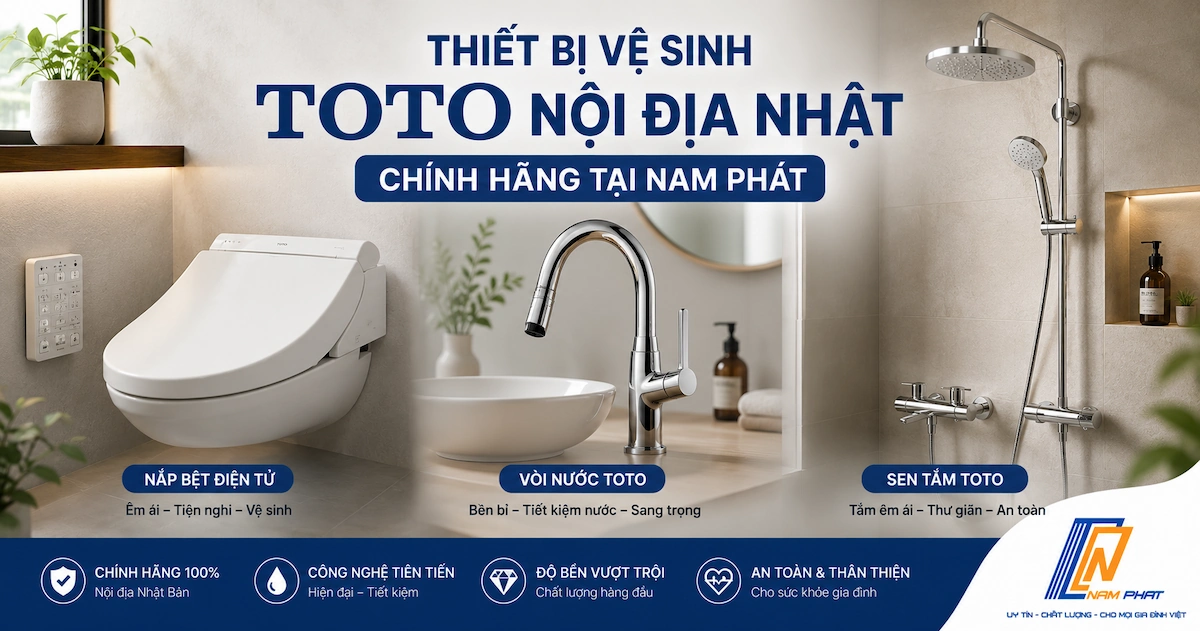Các dòng thiết bị vệ sinh TOTO nội địa Nhật chính hãng tại Nam Phát.