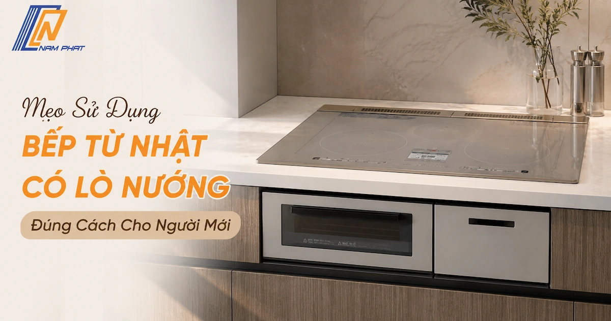 Bếp từ Nhật có lò nướng âm tủ thiết kế 2 trong 1 hiện đại sang trọng