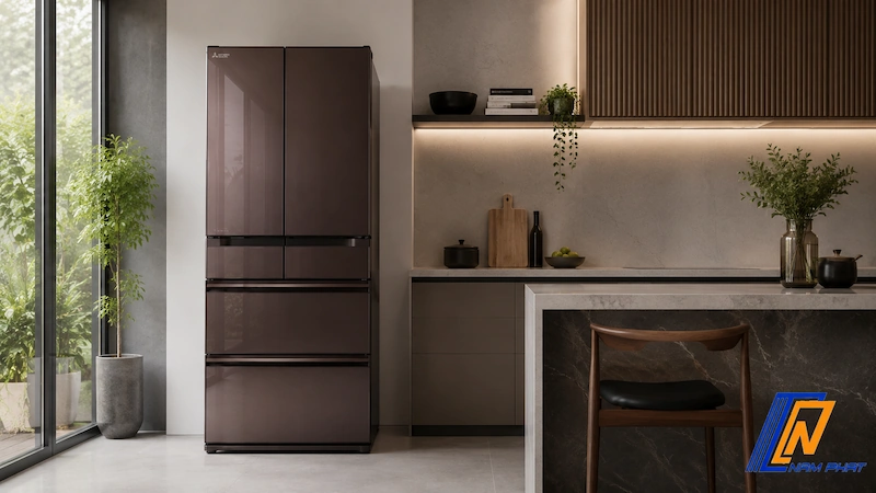 Thiết kế mặt gương sang trọng 6 cửa mở phân tầng đẳng cấp cho nhà bếp
