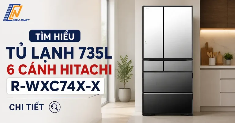 Tìm hiểu tủ lạnh 735l 6 cánh Hitachi R-WXC74X-X chính hãng
