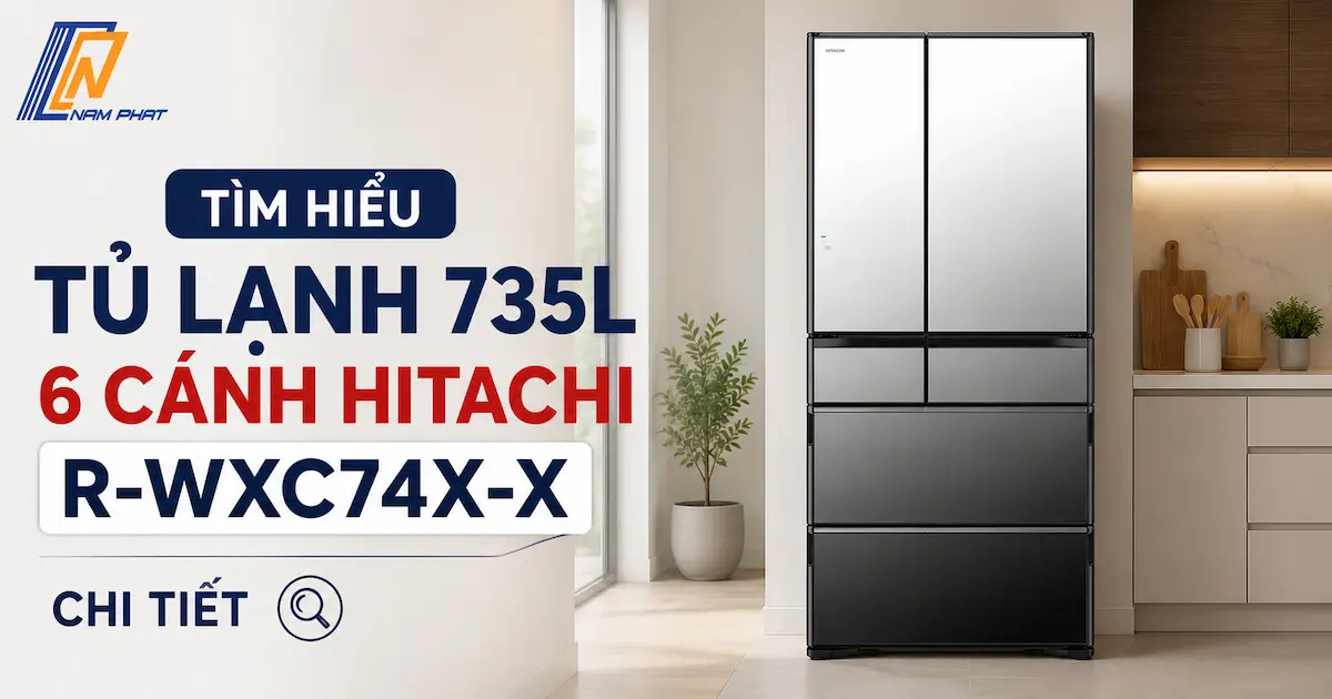 Tìm hiểu tủ lạnh 735l 6 cánh Hitachi R-WXC74X-X chính hãng