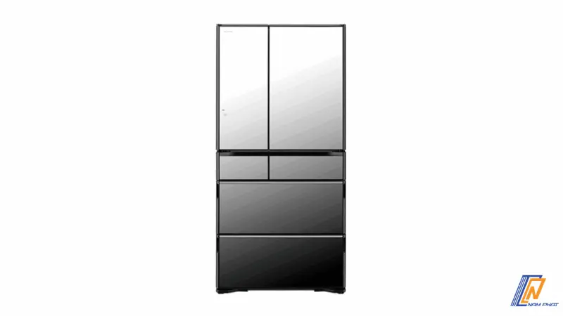 Thiết kế 6 cửa mặt gương đen pha lê và hệ thống ngăn kéo trợ lực điện