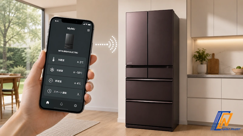 Ứng dụng MyMU giúp kiểm soát và kết nối tủ lạnh Mitsubishi qua điện thoại