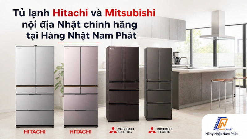 Tủ lạnh Hitachi và Mitsubishi nội địa Nhật chính hãng tại Hàng Nhật Nam Phát