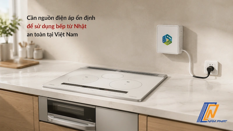Cần nguồn điện áp ổn định để sử dụng bếp từ Nhật an toàn tại Việt Nam
