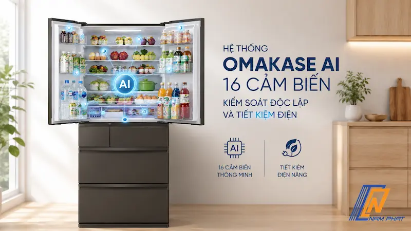 Hệ thống Omakase AI 16 cảm biến kiểm soát độc lập và tiết kiệm điện